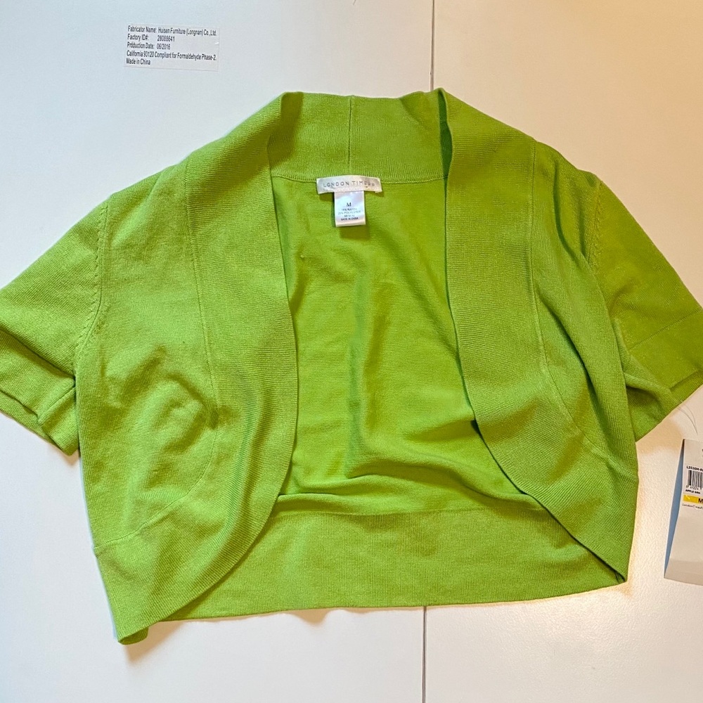 London Times Lime Green Cardigan NWT*